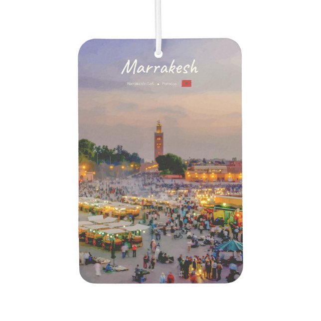 Marrakesh, Morocco - Jemaa el Fnaa Square Air Freshener (Front)