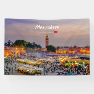 Marrakesh, Morocco - Jemaa el Fnaa Square Banner