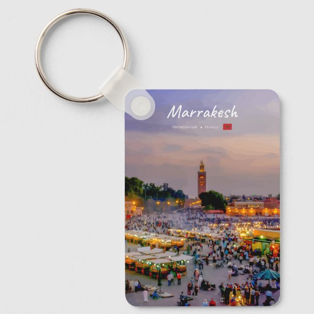 Marrakesh, Morocco - Jemaa el Fnaa Square Classic Keychain (Front)