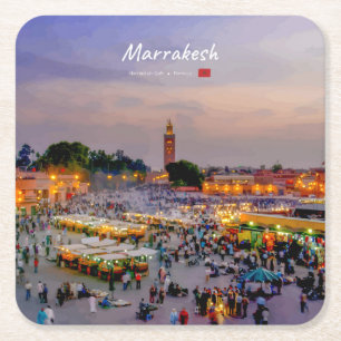 Marrakesh, Morocco - Jemaa el Fnaa Square Paper Coaster