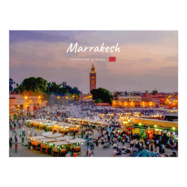 Marrakesh, Morocco - Jemaa el Fnaa Square Photo Print (Front)