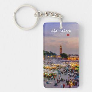 Marrakesh, Morocco - Jemaa el Fnaa Square Slim Keychain