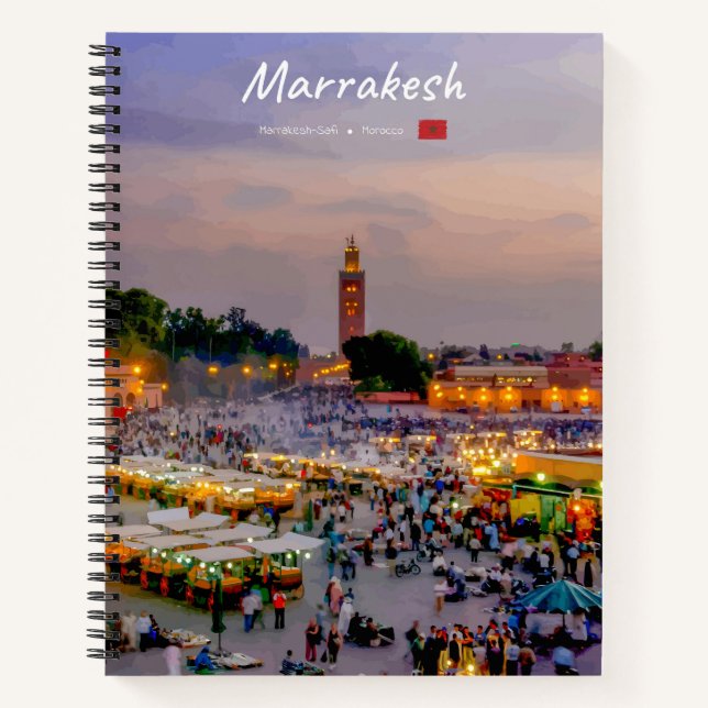 Marrakesh, Morocco - Jemaa el Fnaa Square Spiral Notebook (Front)