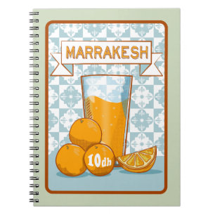 MARRAKESH Orange Juice Retro Poster Notebook