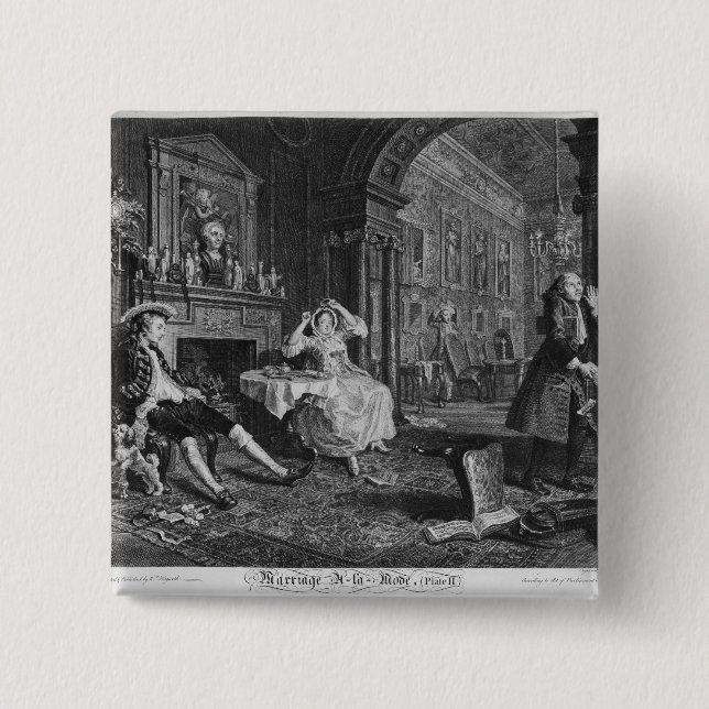 Marriage a la Mode 2 Inch Square Button (Front)