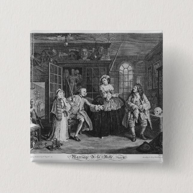 Marriage a la Mode 2 Inch Square Button (Front)