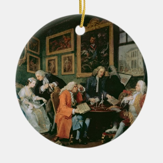 Marriage a la Mode: I - The Marriage Settlement, c Ceramic Ornament (Front)