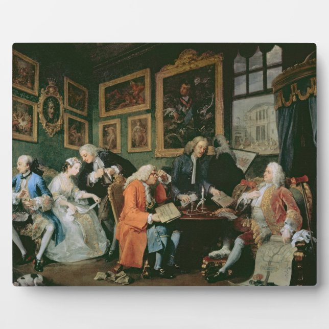 Marriage a la Mode: I - The Marriage Settlement, c Plaque (Front)