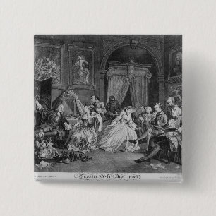 Marriage a la Mode, Plate IV, The Toilette, 1745 2 Inch Square Button