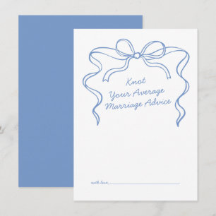Marriage Advice Blue Bow Bridal Shower Card