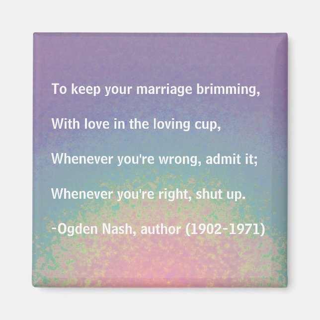 Marriage advice - magnet (Front)