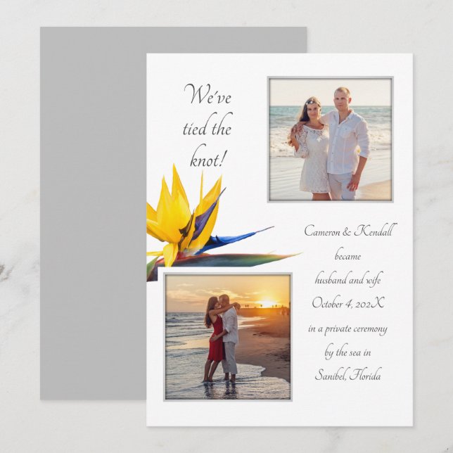 Marriage Announcement Bird-of-paradise 2 Photos (Front/Back)