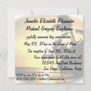 Marriage Announcement Tropical Palm Tree