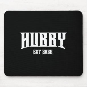 Marriage Bachelor Party Grunge Rock Hubby Est 2026 Mouse Pad