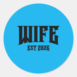 Marriage Bachelor Party Nge Rock Wife Est 2026 Classic Round Sticker