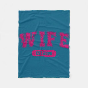 Marriage bachelor party wife and hubby est 2026 fleece blanket