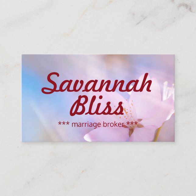 Marriage broker or other profession customizable business card (Front)