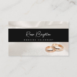 Marriage Celebrant simple black and beige  Business Card