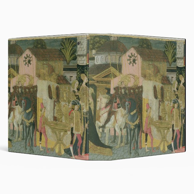 Marriage ceremony painted on cassone panel, Floren Binder (Background)