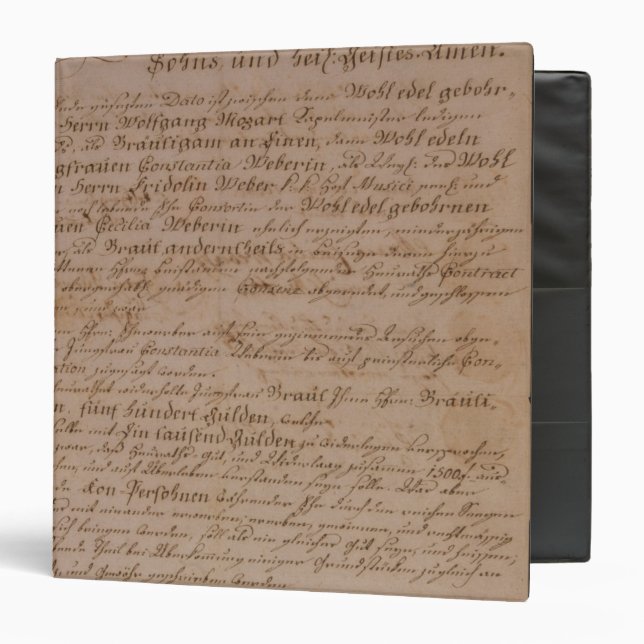 Marriage certificate of Wolfgang,Mozart and Weber Binder (Front/Inside)
