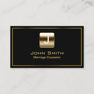 Marriage Counseling Modern Gold Logo Professional Business Card