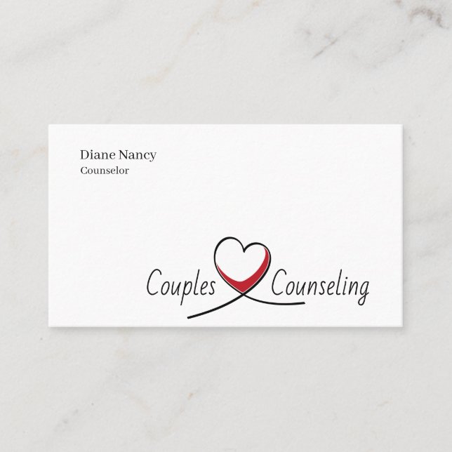 Marriage, Couples Counseling, Therapy Business Card (Front)