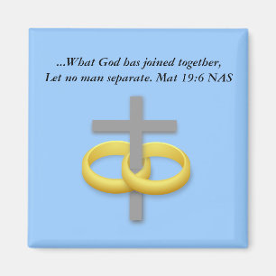Marriage Cross Magnet with bible verse