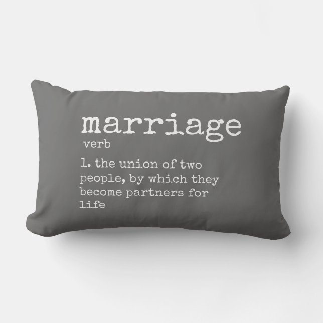 Marriage Definition Couple's Personalized Wedding Lumbar Pillow (Front)