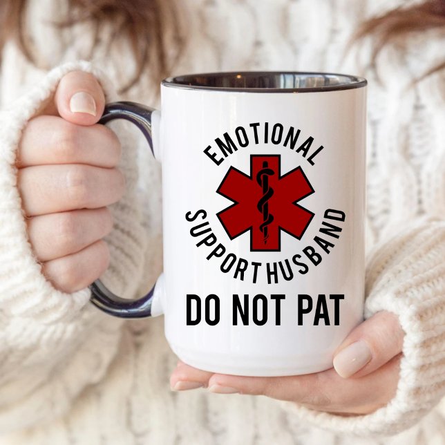 Marriage Emotional Support Husband, Newlywed Gift Mug (Creator Uploaded)