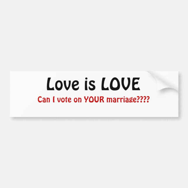 Marriage equality bumper sticker (Front)
