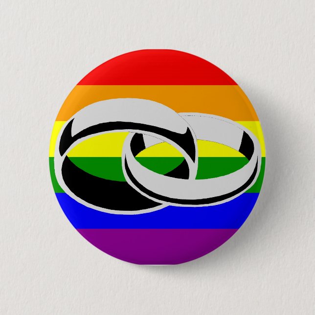 Marriage equality Gay Pride Button Pin (Front)
