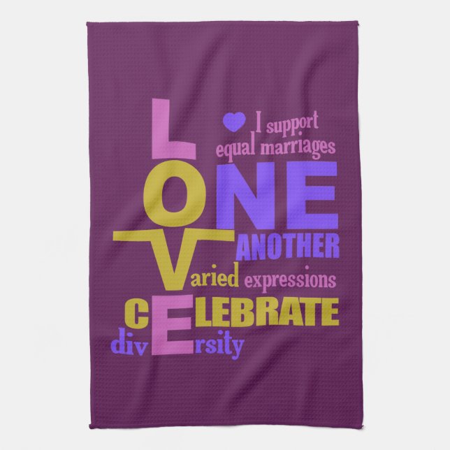Marriage Equality / One Love custom hand towel (Vertical)
