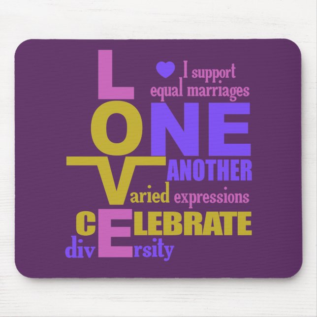 Marriage Equality / One Love custom mousepad (Front)