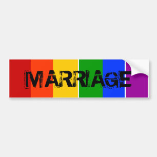 MARRIAGE GAY LGBT RAINBOW BUMPER STICKER