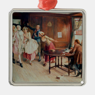 Marriage in Fleet Street, 1898 (oil on canvas) Metal Ornament