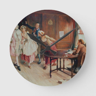 Marriage in Fleet Street, 1898 (oil on canvas) Round Clock