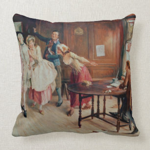 Marriage in Fleet Street, 1898 (oil on canvas) Throw Pillow