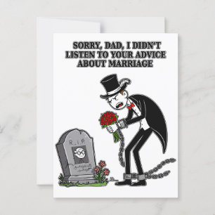 marriage is being stupid together postcard