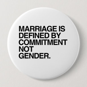 MARRIAGE IS DEFINED BY COMMITMENT -.png 4 Inch Round Button
