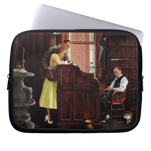 Marriage License by Norman Rockwell Laptop Sleeve (Front)