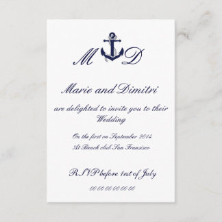 Marriage nautique invitation