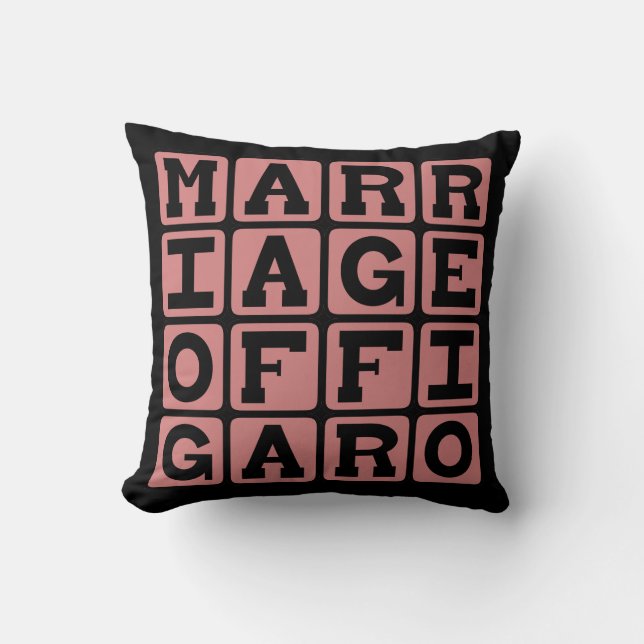 Marriage of Figaro, Mozart Opera Throw Pillow (Front)