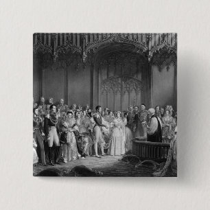 Marriage of Queen Victoria and Prince Albert 2 Inch Square Button