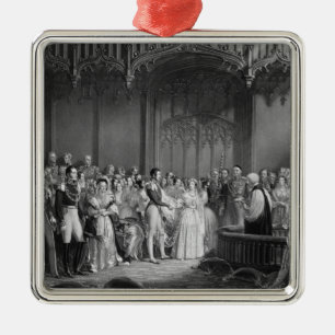 Marriage of Queen Victoria  and Prince Albert Metal Ornament