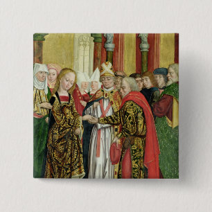 Marriage of the Virgin, from the Dome Altar, 1499 2 Inch Square Button
