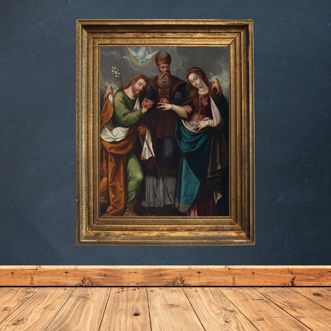 Marriage of the Virgin Religious Christian Wedding Poster (The Marriage of the Virgin by Pedro Ramirez - Traditional Catholic Christian Baroque Poster)