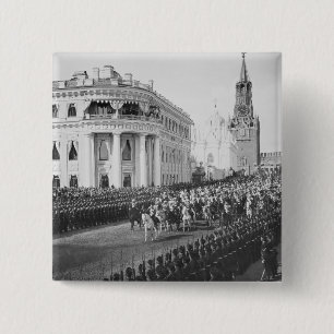 Marriage of Tsar Nicholas (1868-1918) to Alexandra 2 Inch Square Button