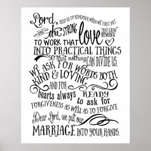 Marriage Prayer poster art print