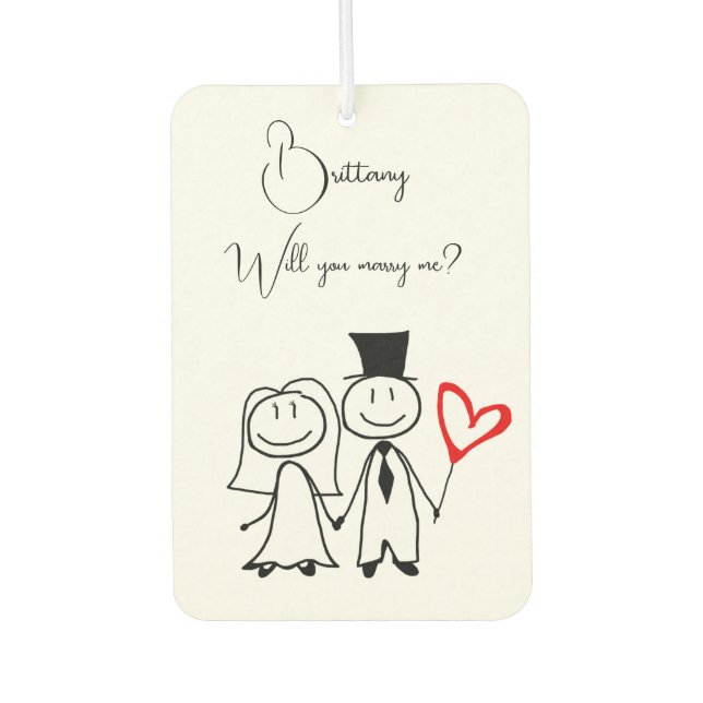Marriage Proposal Air Freshener (Front)