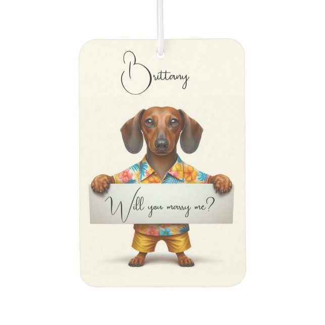 Marriage Proposal Air Freshener (Front)